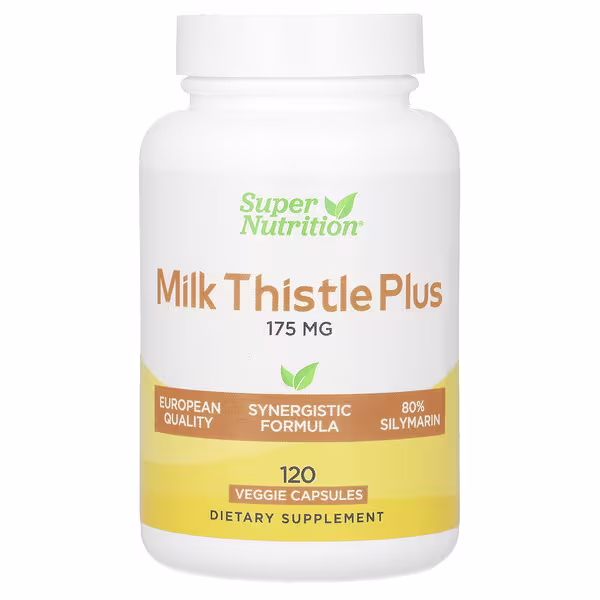Super Nutrition, Milk Thistle Plus with Turmeric Extract and Artichoke Extract, 175 mg, 120 Veggie Capsules