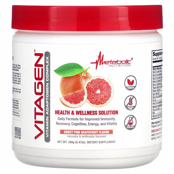Metabolic Nutrition, VitaGen, Sweet Pink Grapefruit, 8.47 oz (240 g)