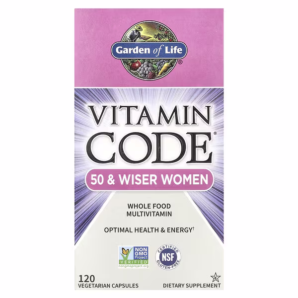 Garden of Life, Vitamin Code®, Whole Food Multivitamin For 50 & Wiser Women, 120 Vegetarian Capsules