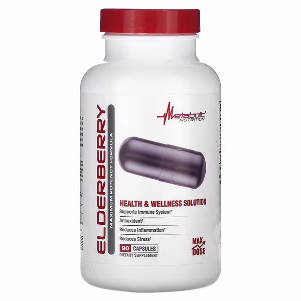 Metabolic Nutrition, Elderberry, Maximum Potency Formula , 90 Capsules