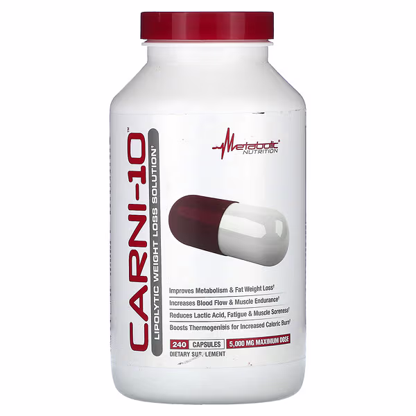 Metabolic Nutrition, Carni-10, 5,000 mg, 240 Capsules (625 mg per Capsule)