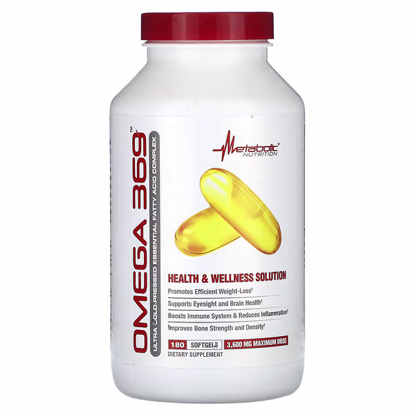Metabolic Nutrition, Omega 369, 180 Softgels (1,200 mg per Softgel)