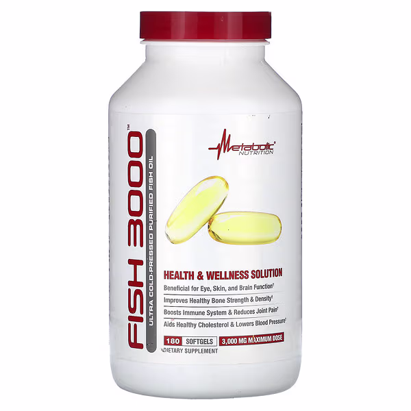 Metabolic Nutrition, Fish 3000, 180 Softgels (1,000 mg per Softgel)