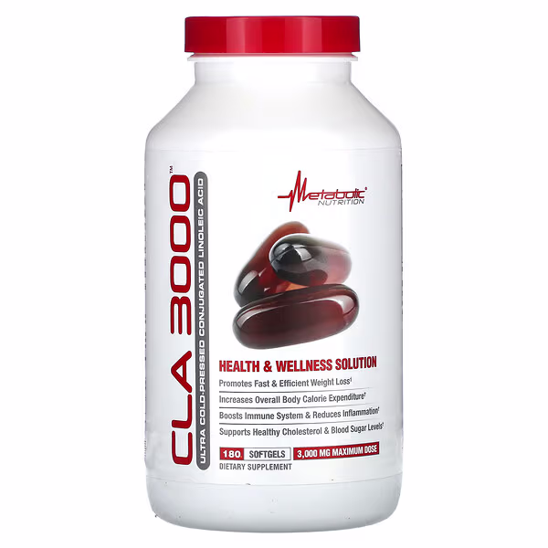 Metabolic Nutrition, CLA 3000, 180 Softgels (1,000 mg per Softgel)