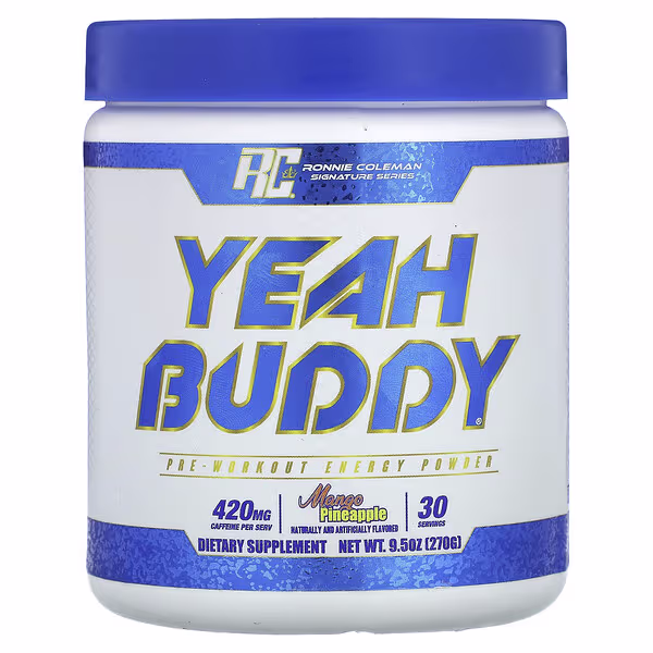 Ronnie Coleman, Signature Series, Yeah Buddy, Pre-Workout Energy Powder, Mango Pineapple, 9.5 oz (270 g)