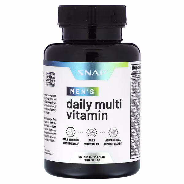 Snap Supplements, Men's Daily Multi Vitamin, 60 Capsules