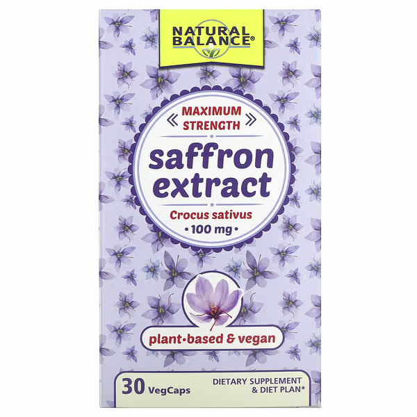 Natural Balance, Saffron Extract, Maximum Strength, 100 mg, 30 VegCaps