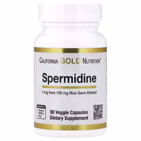 California Gold Nutrition, Spermidine, Rice Germ Extract, 1 mg , 90 Veggie Capsules