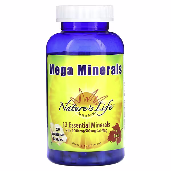 Nature's Life, Mega Minerals, 250 Vegetarian Capsules
