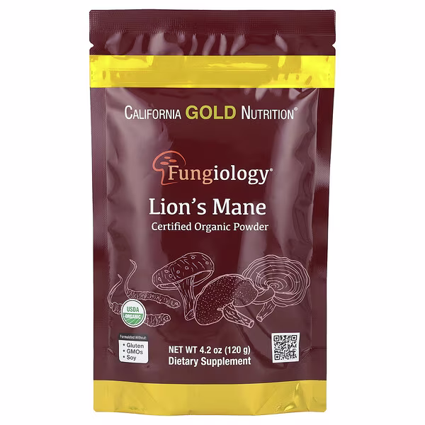 California Gold Nutrition, Fungiology®, Certified Organic Lion's Mane Powder, 4.2 oz (120 g)