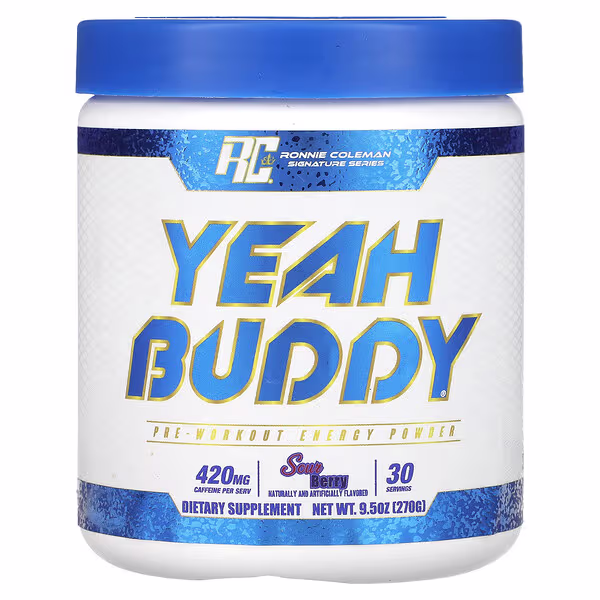 Ronnie Coleman, Signature Series, Yeah Buddy, Pre-Workout Energy Powder, Sour Berry, 9.5 oz (270 g)