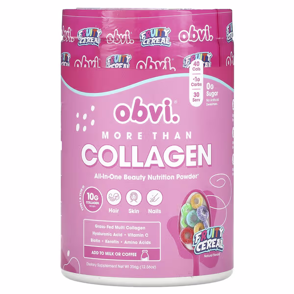 Obvi, More Than Collagen, All-In-One Beauty Nutrition Powder, Fruity Cereal, 12.56 oz (356 g)