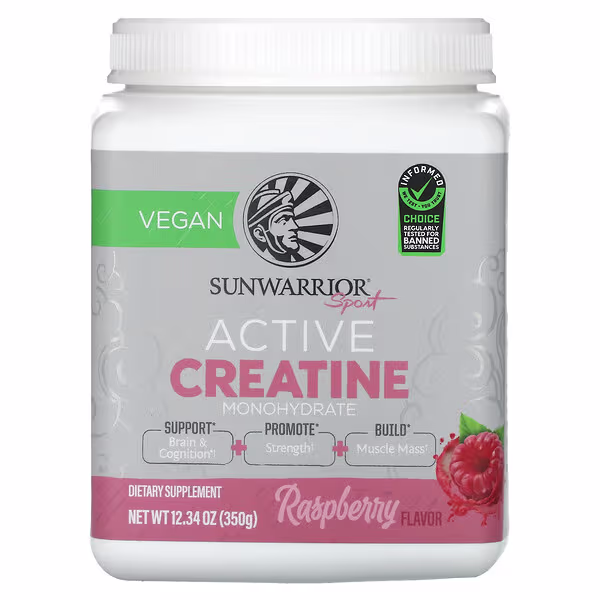 Sunwarrior, Sport, Active Creatine Monohydrate, Raspberry, 12.34 oz (350 g)