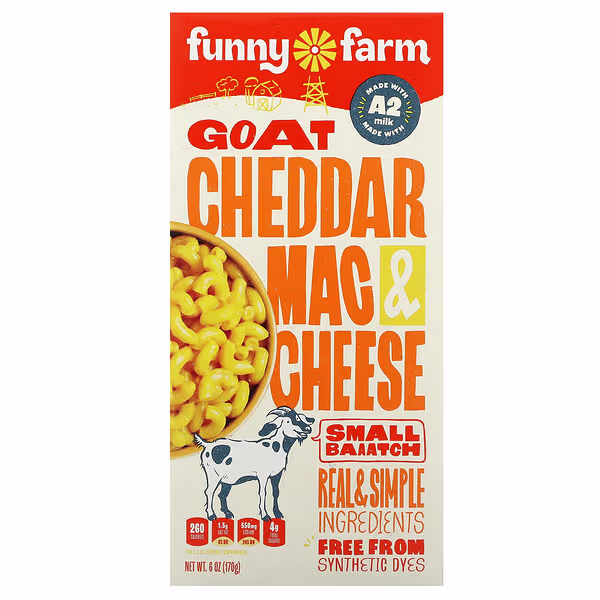 Funny Farm, Goat Cheddar Mac & Cheese, 6 oz (170 g)