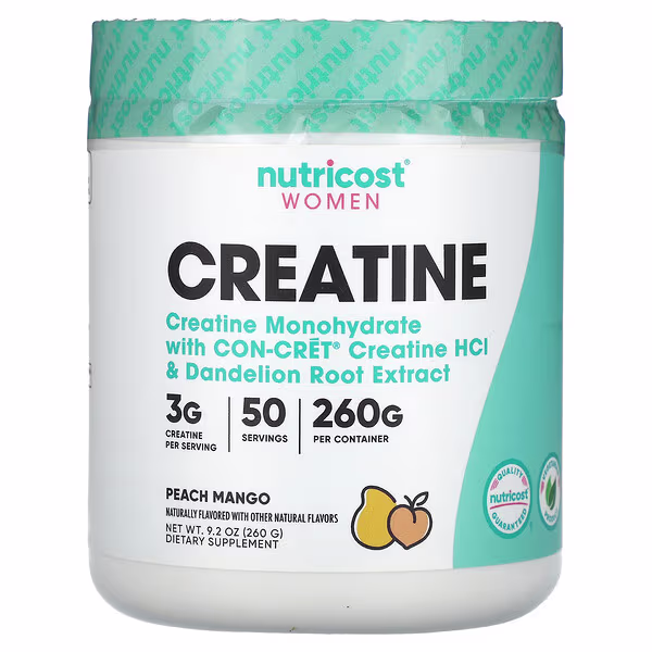 Nutricost, Women, Creatine, Peach Mango, 9.2 oz (260 g)