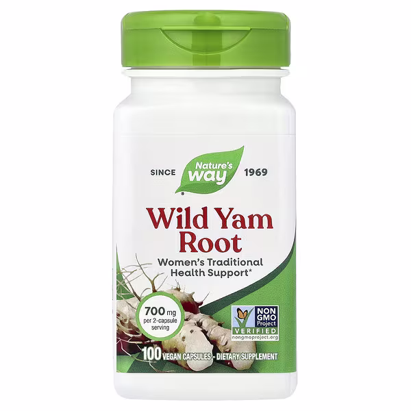 Nature's Way, Wild Yam Root, 100 Vegan Capsules (350 mg per Capsule)