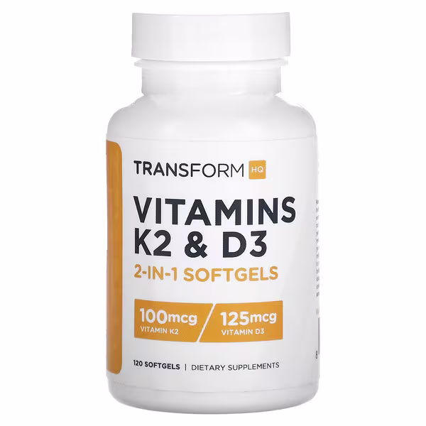 TransformHQ, Vitamins K2 & D3, 120 Softgels