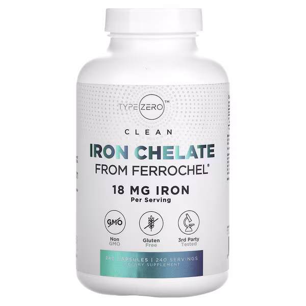 TypeZero, Clean, Iron Chelate , 18 mg, 240 Capsules