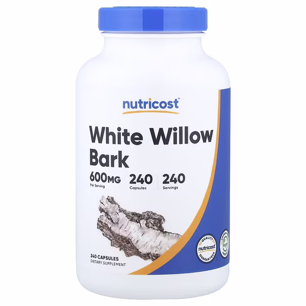 Nutricost, White Willow Bark, 600 mg, 240 Capsules