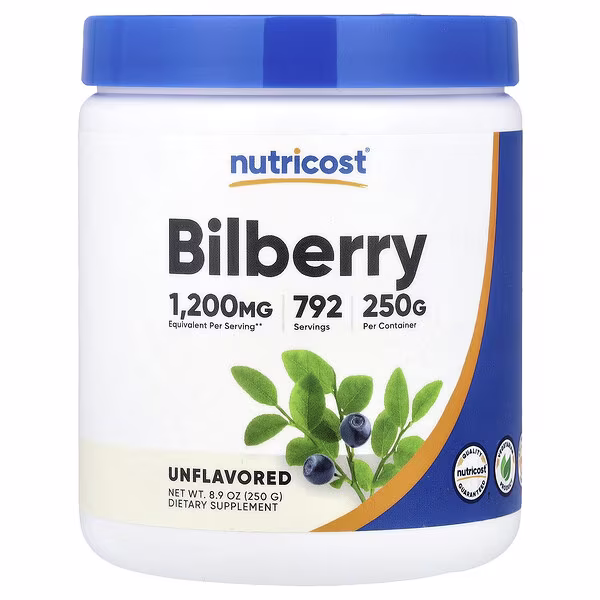 Nutricost, Bilberry Powder, Unflavored, 8.9 oz (250 g)