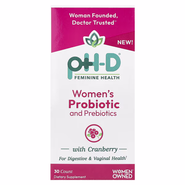 pH-D Feminine Health, Women's Probiotic and Prebiotics with Cranberry, 30 Capsules