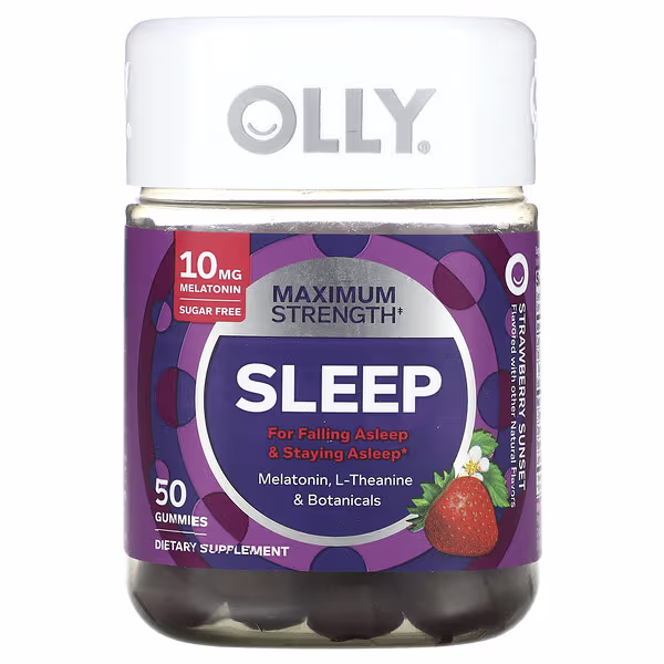 OLLY, Sleep, Maximum Strength, Strawberry Sunset, 50 Gummies