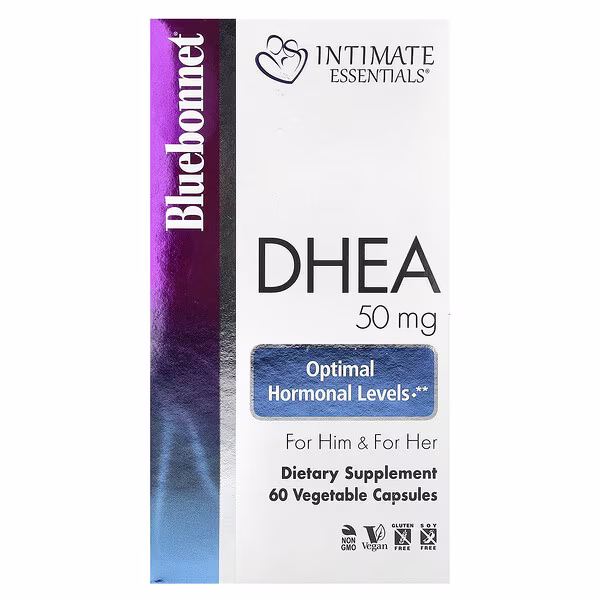 Bluebonnet Nutrition, Intimate Essentials®, DHEA, For Him & For Her, 50 mg, 60 Vegetable Capsules