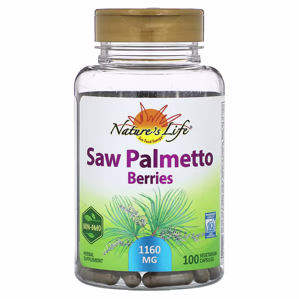 Nature's Life, Saw Palmetto Berries, 100 Vegetarian Capsules (580 mg per Capsule)