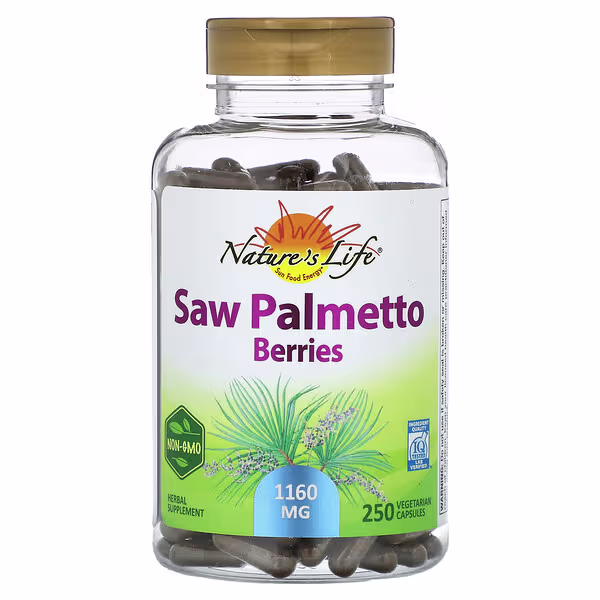 Nature's Life, Saw Palmetto Berries, 250 Vegetarian Capsules (580 mg per Capsule)