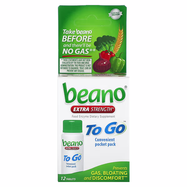 Beano, To Go, 12 Tablets (400 GALU per Tablet)