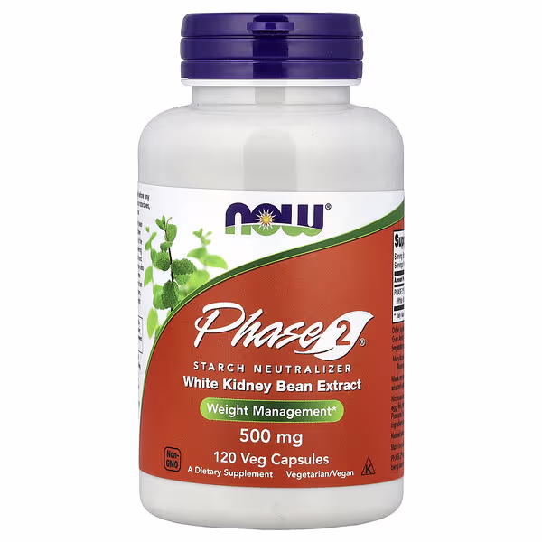 NOW Foods, Phase 2®, Starch Neutralizer, 500 mg, 120 Veg Capsules