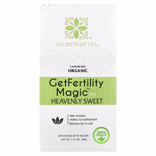 Secrets of Tea, Organic GetFertility Magic™ Tea, Heavenly Sweet, Caffeine Free, 20 Tea Bags, 1.41 oz (40 g)