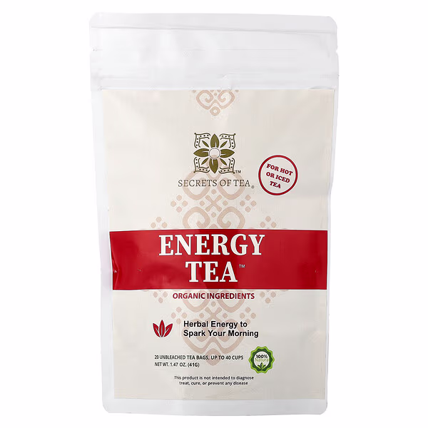 Secrets of Tea, Organic Energy Tea™, 20 Unbleached Tea Bags, 1.47 oz (41 g)