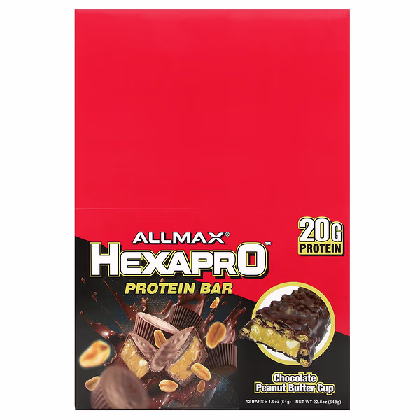 ALLMAX, Hexapro™, Protein Bar, Chocolate Peanut Butter Cup, 12 Bars, 1.9 oz (54 g) Each