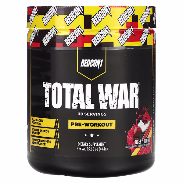 Redcon1, Total War, Pre-Workout, Tiger's Blood Cherry & Coconut, 15.66 oz (444 g)