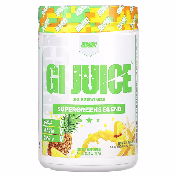 Redcon1, GI Juice, Supergreens Blend, Pineapple Banana, 15.13 oz (429 g)