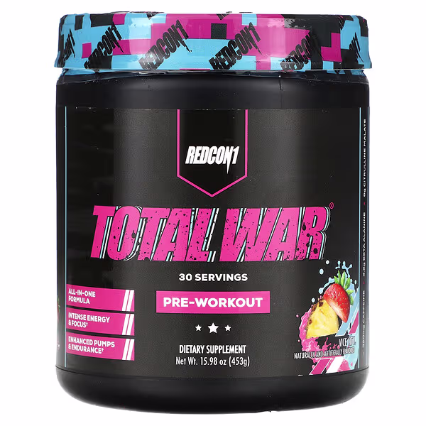 Redcon1, Total War, Pre-Workout, Vice City Strawberry Pina Colada, 15.98 oz (453 g)