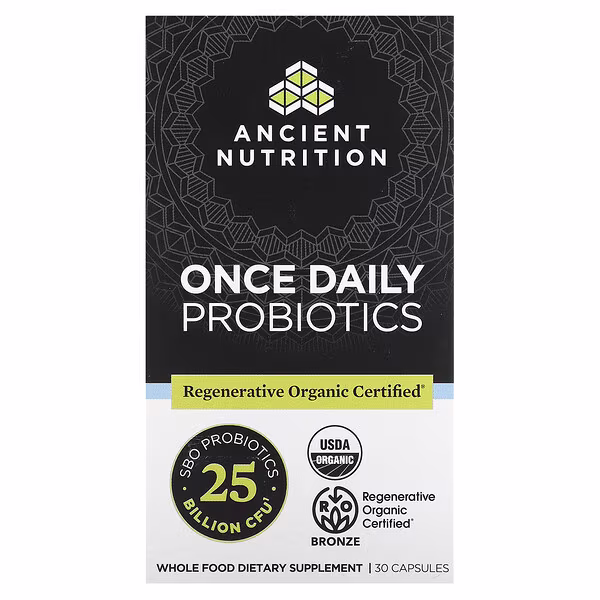 Ancient Nutrition, Once Daily Probiotics, 25 Billion CFU, 30 Capsules