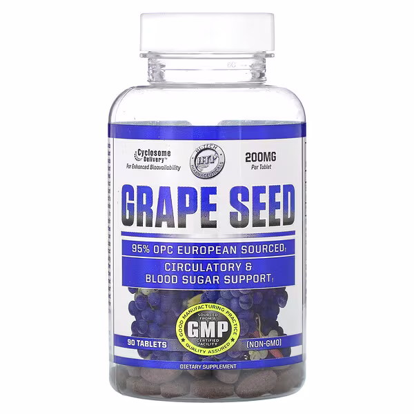 Hi Tech Pharmaceuticals, Grape Seed, 200 mg, 90 Tablets