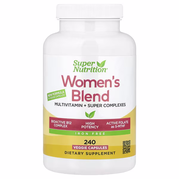 Super Nutrition, Women's Multivitamin with Super Balancing Botanicals, Greens, Spices and Vitamin A, Iron Free, 240 Veggie Capsules