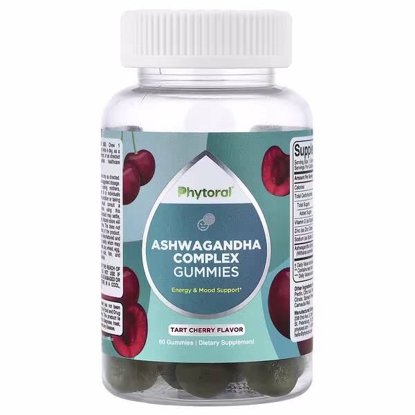 Phytoral, Ashwagandha Complex Gummies, Tart Cherry, 60 Gummies