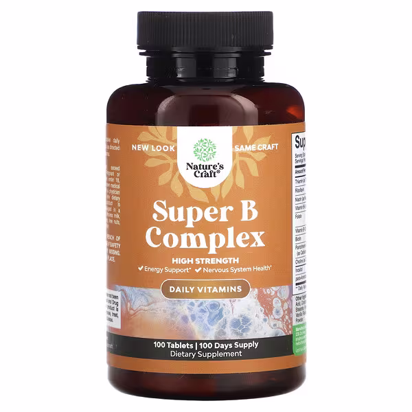 Nature's Craft, Super B Complex, High Strength, 100 Tablets