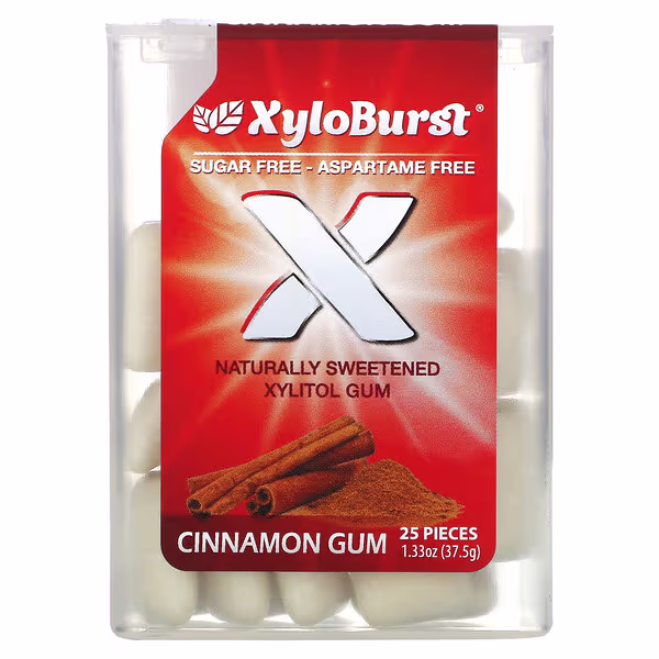 Xyloburst, Xylitol Gum, Cinnamon, 25 Pieces