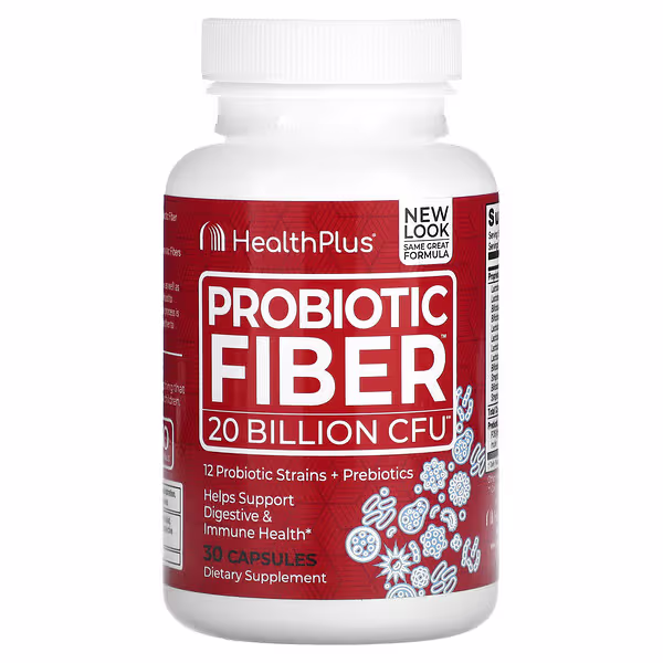 Health Plus, Probiotic Fiber, 20 Billion CFU, 30 Capsules