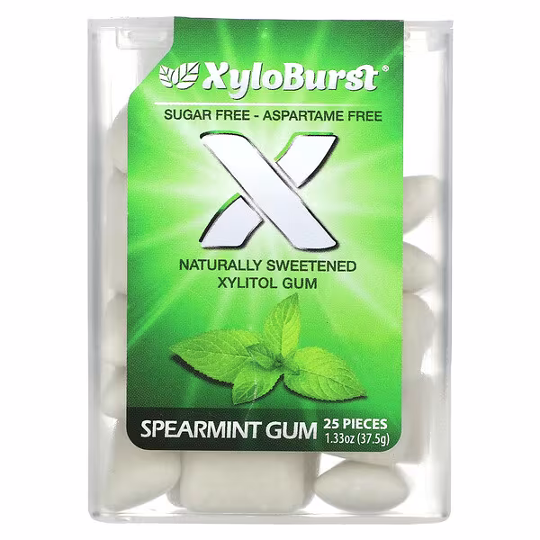 Xyloburst, Xylitol Gum, Spearmint, 25 Pieces
