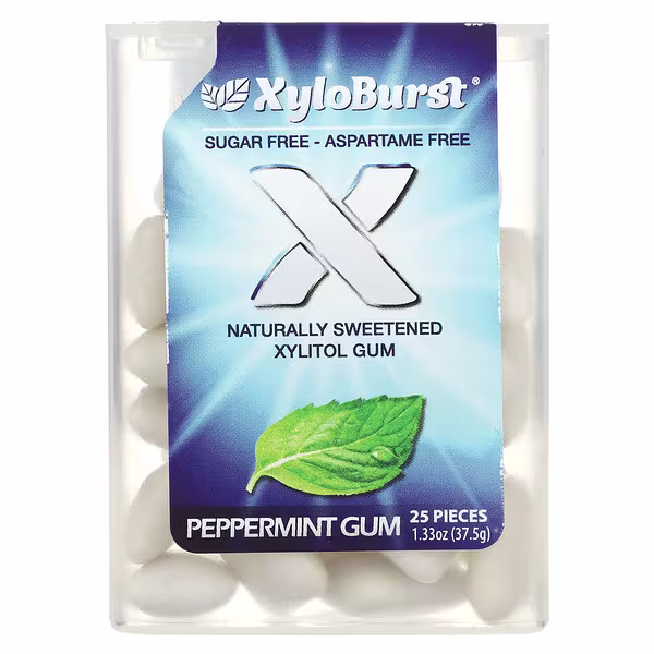 Xyloburst, Xylitol Gum, Peppermint, 25 Pieces