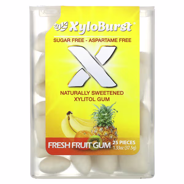 Xyloburst, Xylitol Gum, Fresh Fruit, 25 Pieces