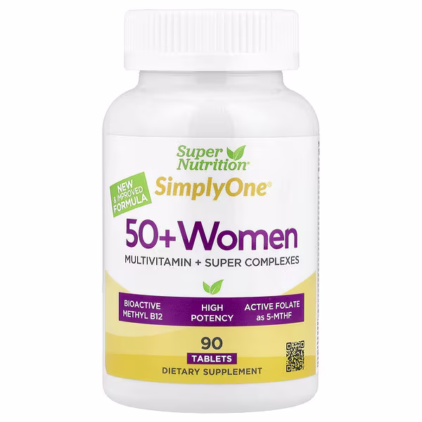 Super Nutrition, Simply One®, 50+ Women Multivitamin with Super Complexes, 90 Tablets