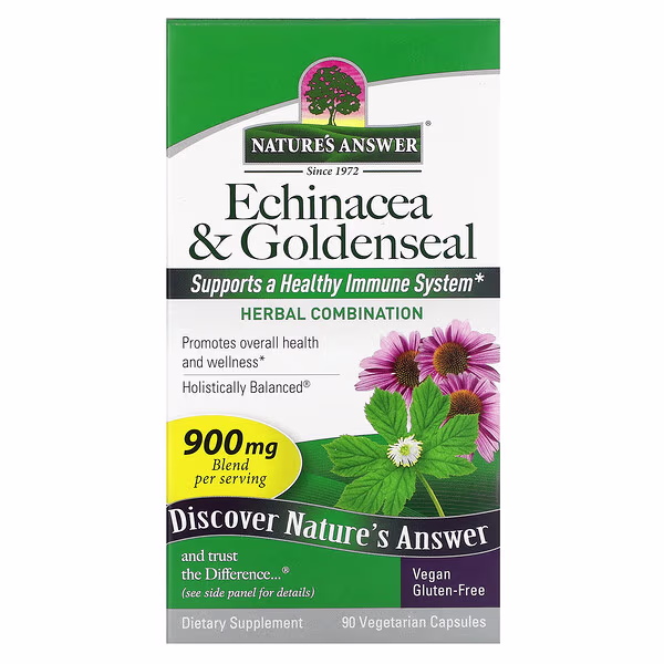 Nature's Answer, Echinacea & Goldenseal, 90 Vegetarian Capsules