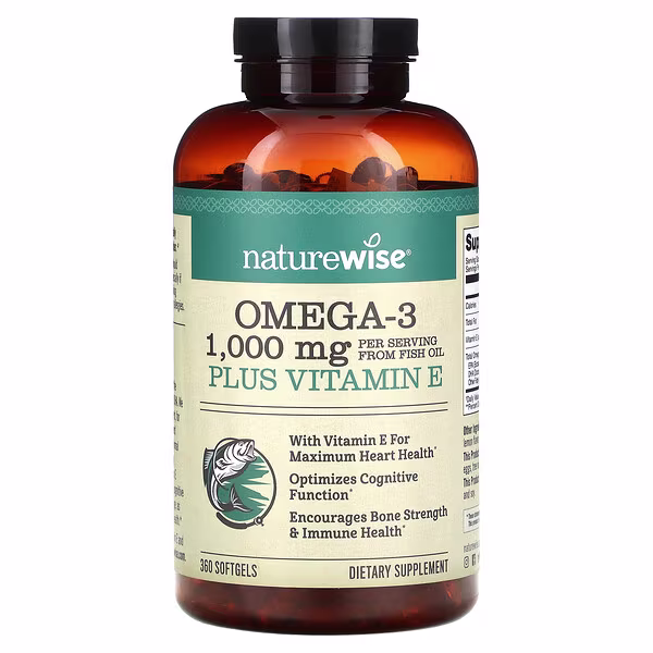 NatureWise, Omega-3 Plus Vitamin E, 360 Softgels